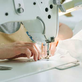 Sewing on industrial sewing machine